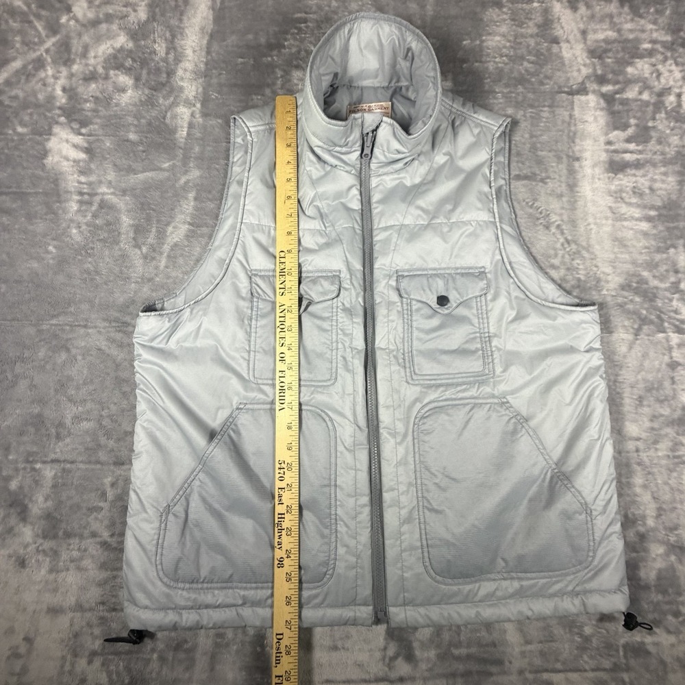 Filson Primaloft Puffer Vest Men's XL Gray Reversible Pockets Packable Outdoors - Picture 11 of 13